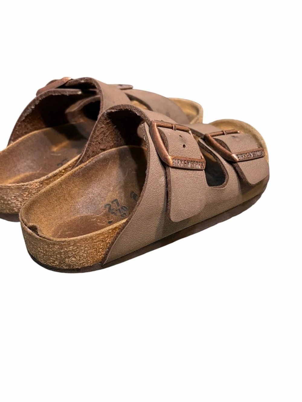 Birkenstocks Brown Double-Buckle Slide Sandals with Adjustable Straps